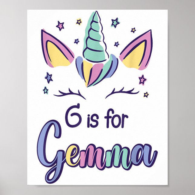 Poster First Name Gemma D G Is For Gemma  (Devant)