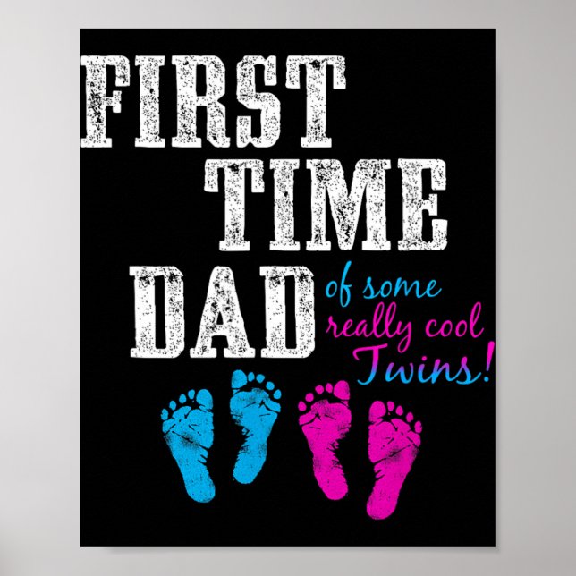Poster First Time Dad, Daddy Of Bg Twins, Father's Day Gi (Devant)