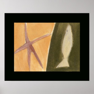 Poster fish painting decor