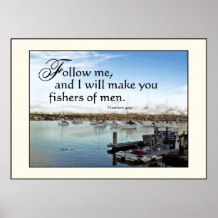 Poster Fisher de voiliers de port de copie des hommes