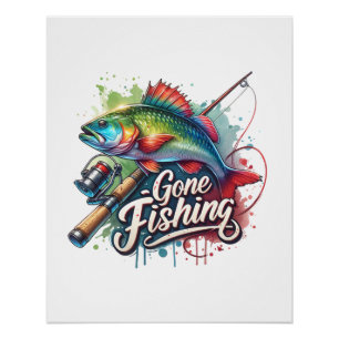 Poster Fisher Giant Gone Fishing