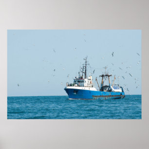 Poster Fishing vessel comes back to the port