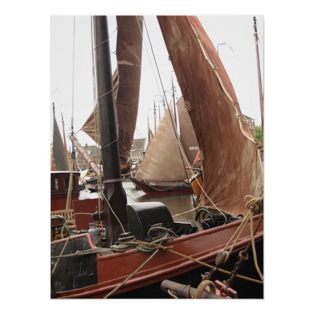 Poster Fishingboat, wood, Dutch Harbor (Devant)