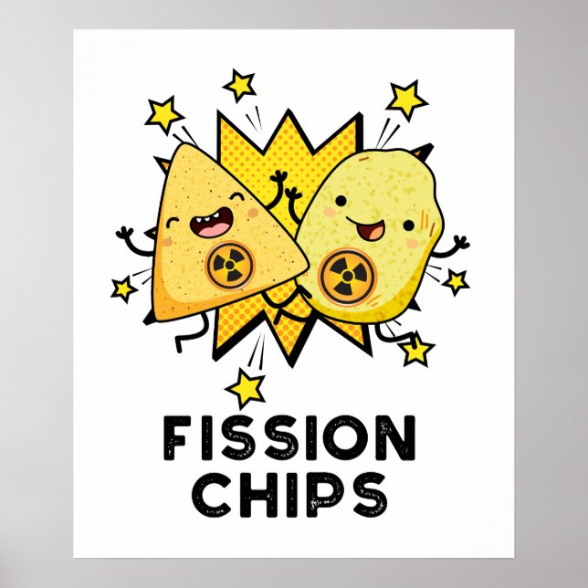 Poster Fission Chips drôle Physique jeu alimentaire (Devant)