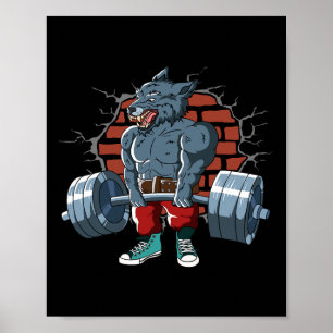 Poster Fitness Alpha Wolf Faire Deadlift entraînement