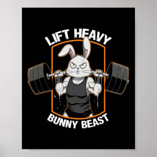 Poster Fitness Bunny Gym Titans Ascenseur Gros lapin Bête