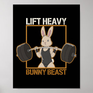 Poster Fitness Bunny Gym Titans Ascenseur Gros lapin Bête