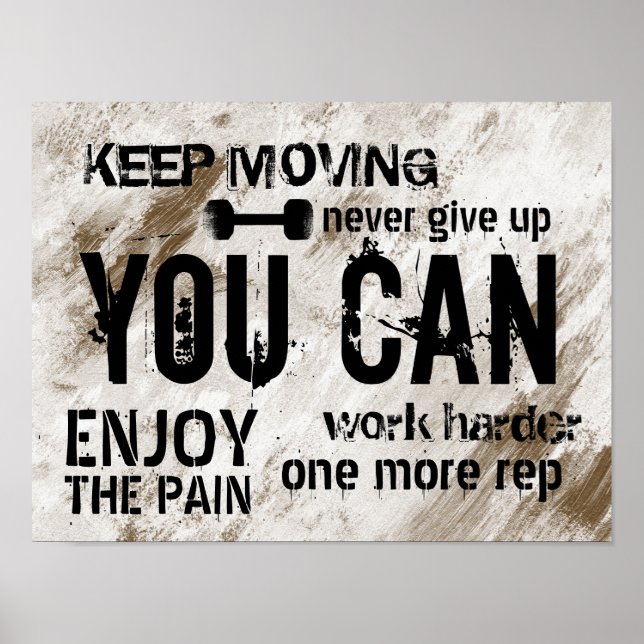 Poster Fitness Personal Trainer Grunge Gym Motivation (Devant)