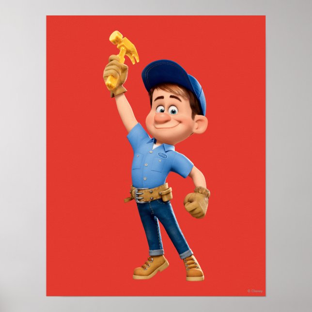 Poster Fix-It Jr Holding Hammer dans l'air (Devant)