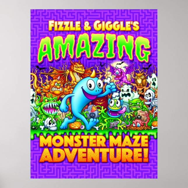 Poster Fizzle & Giggle's Extraordinaire Monster Maze Adve (Devant)