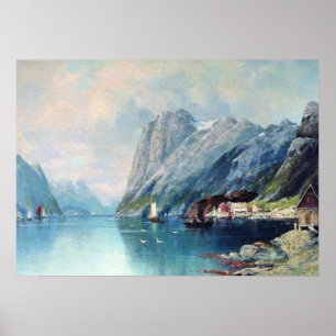 Poster Fjord en Norvège peinture par Lev Lagorio