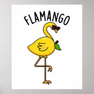Poster Fla-mangue Funny Flamant rose Pun