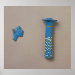 Poster Flacon de Kohl de colonne de paume et fragment de