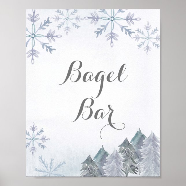 Poster Flacon de neige d'hiver aquarelle Baguette Panneau (Devant)
