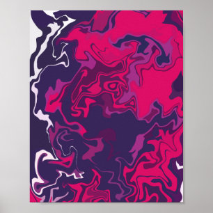 Poster Flacons de rose vif, violet foncé & blanc