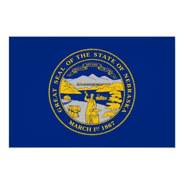 Poster Flag du Nebraska (Devant)