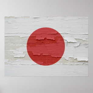 Poster Flag of Japan Weathered