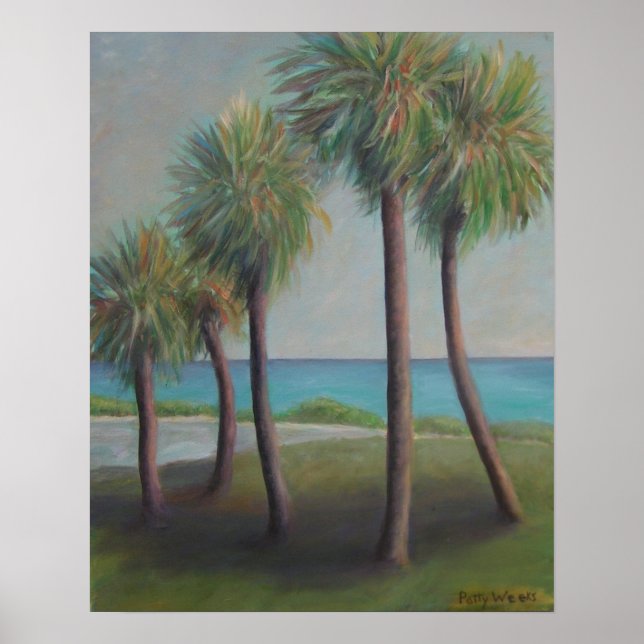 POSTER FLAGLER BEACH PALMS (Devant)