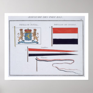 Poster Flags from the Kingdom of the Netherlands, from a