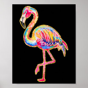 Poster Flamant d'été Tropical Hawaï Plage Vacances d'été