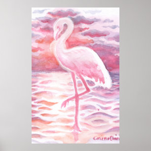 Poster Flamant rose