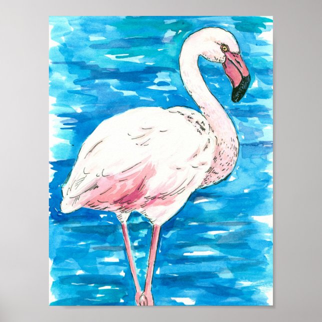 Poster flamant rose (Devant)