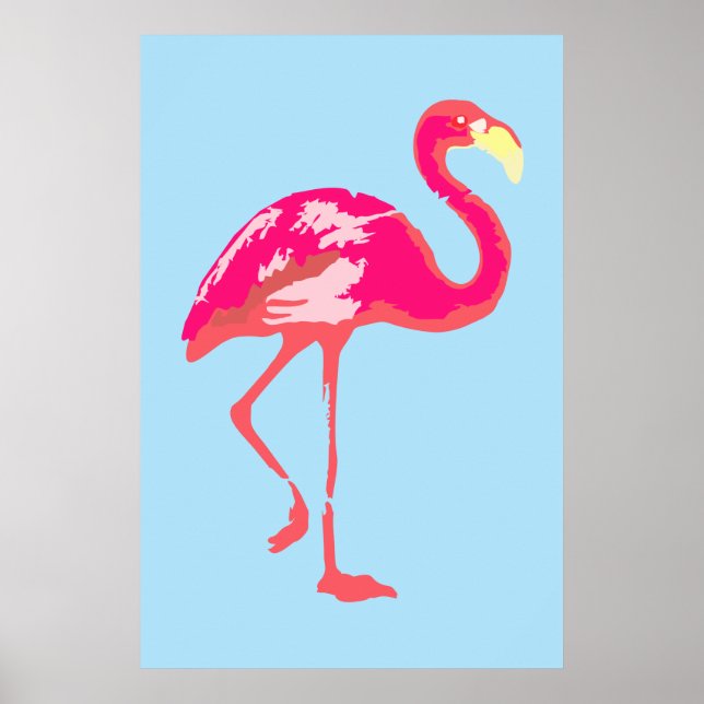Poster Flamant rose (Devant)