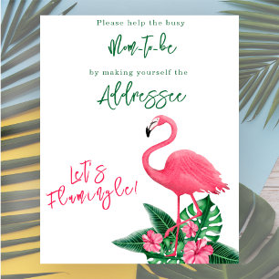 Poster Flamant rose baby shower Maman à être destinataire