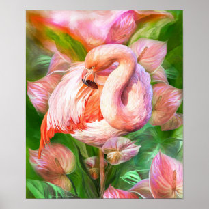 Poster Flamant rose-Blooming In Paradise Art Poster/Impri