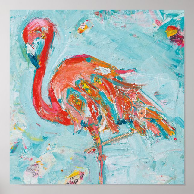 Poster Flamant rose brillant (Devant)