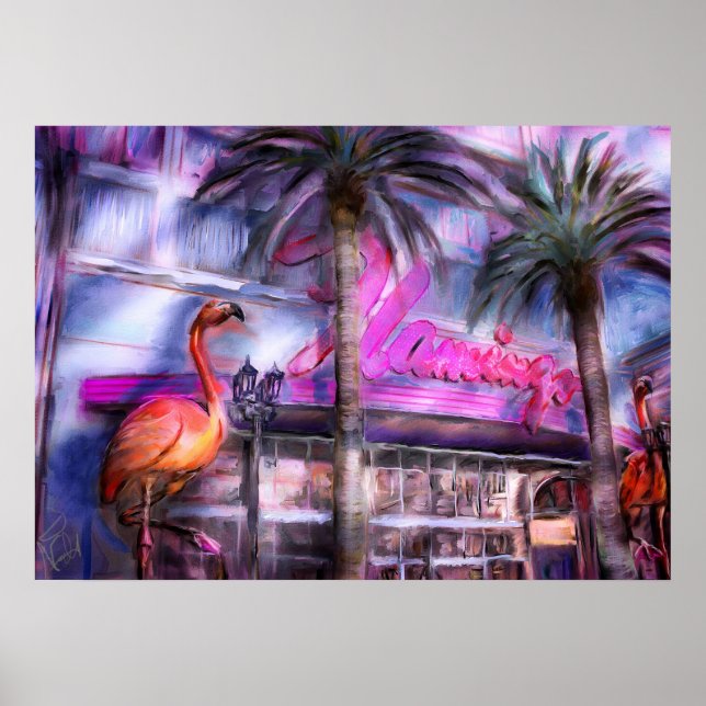 Poster Flamant rose célèbre (Devant)