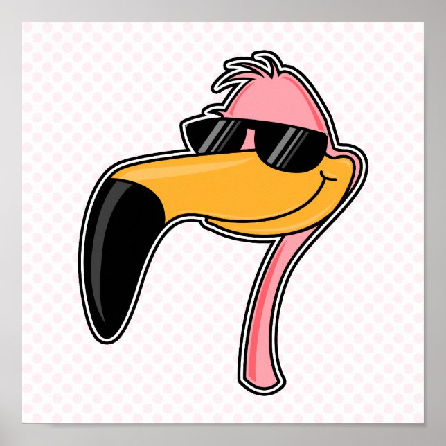 Poster Flamant rose d'ajustement (Devant)