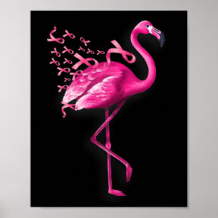 Poster Flamant rose des oiseaux Sensibilisation au cancer