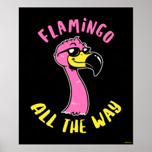 Poster Flamant rose En Tout