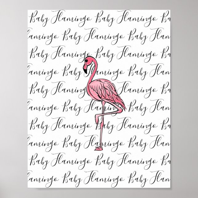 Poster Flamant rose | flamant rose, oiseau tropical rose (Devant)