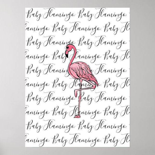 Poster Flamant rose | flamant rose, oiseau tropical rose (Devant)