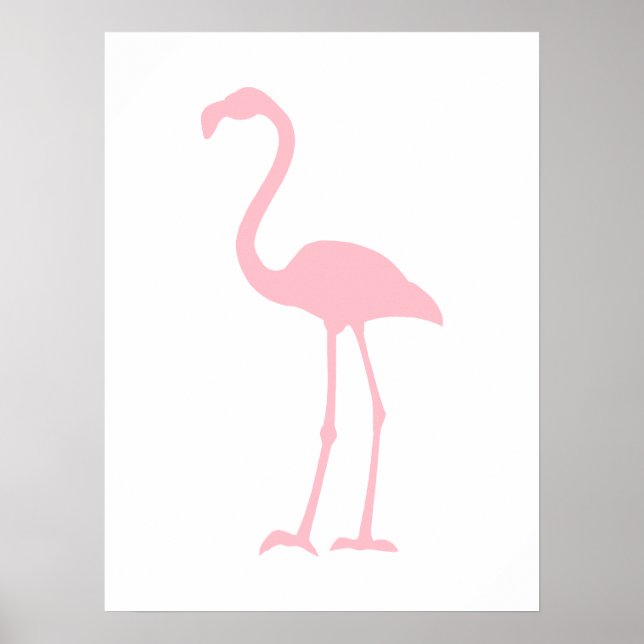 Poster Flamant rose rose (Devant)