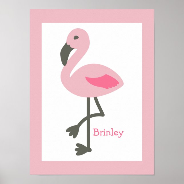 Poster Flamant rose rose Infirmière personnalisée (Devant)