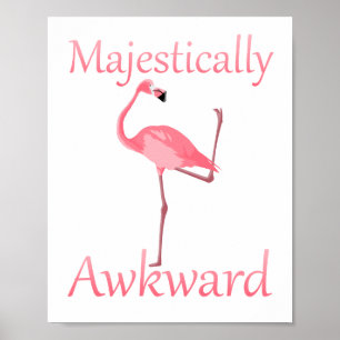 Poster Flamant rose rose Majesque