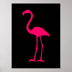 Poster Flamant rose rose vif