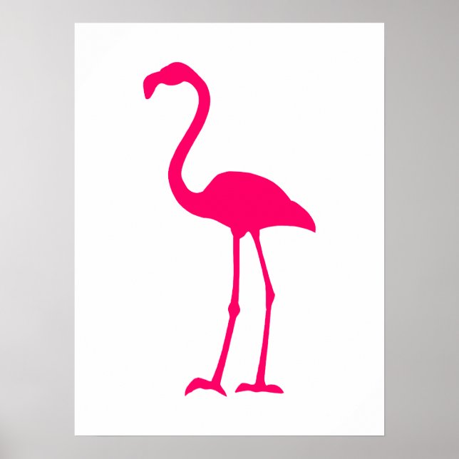 Poster Flamant rose rose vif (Devant)