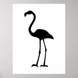 Poster Flamant rose Silhoutte