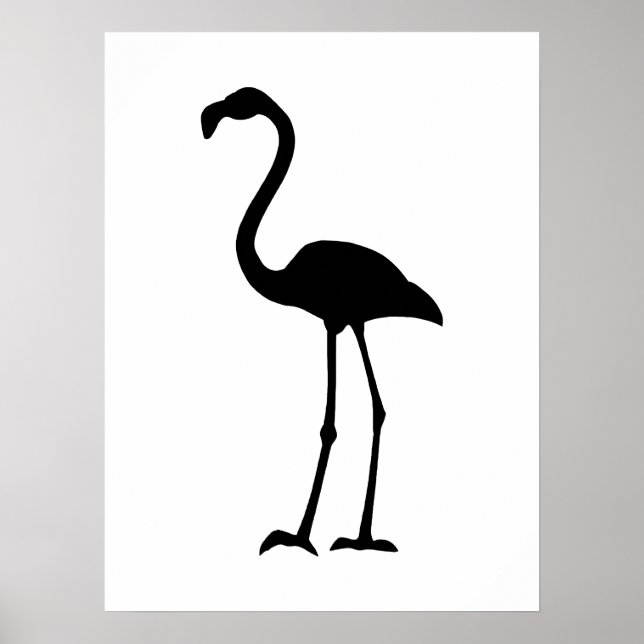 Poster Flamant rose Silhoutte (Devant)