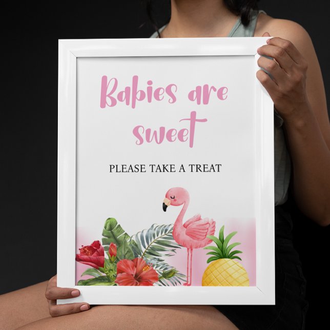Poster Flamant rose tropical Les bébés roses sont doux Si (Créateur téléchargé)