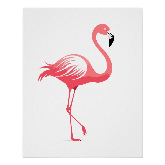 Poster Flamant rose Vector Art Animal Moderne Urbain Grap (Devant)