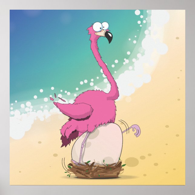 Poster Flamants roses (Devant)