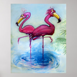 Poster Flamants roses