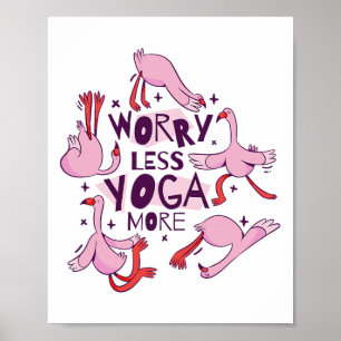 Poster Flamants roses d'exercice de yoga