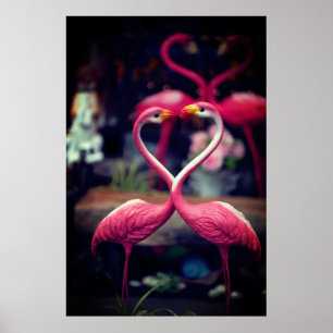 POSTER FLAMANTS ROSES ROSES