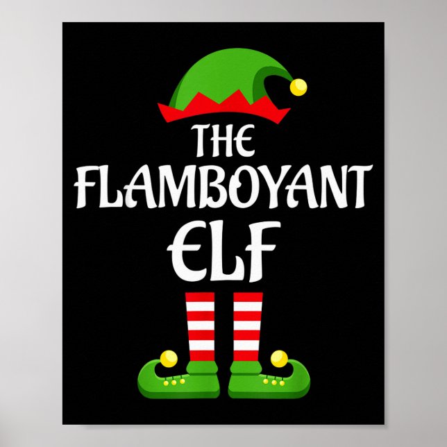 Poster Flamboyant Elf Family Matching Group Christmas  (Devant)